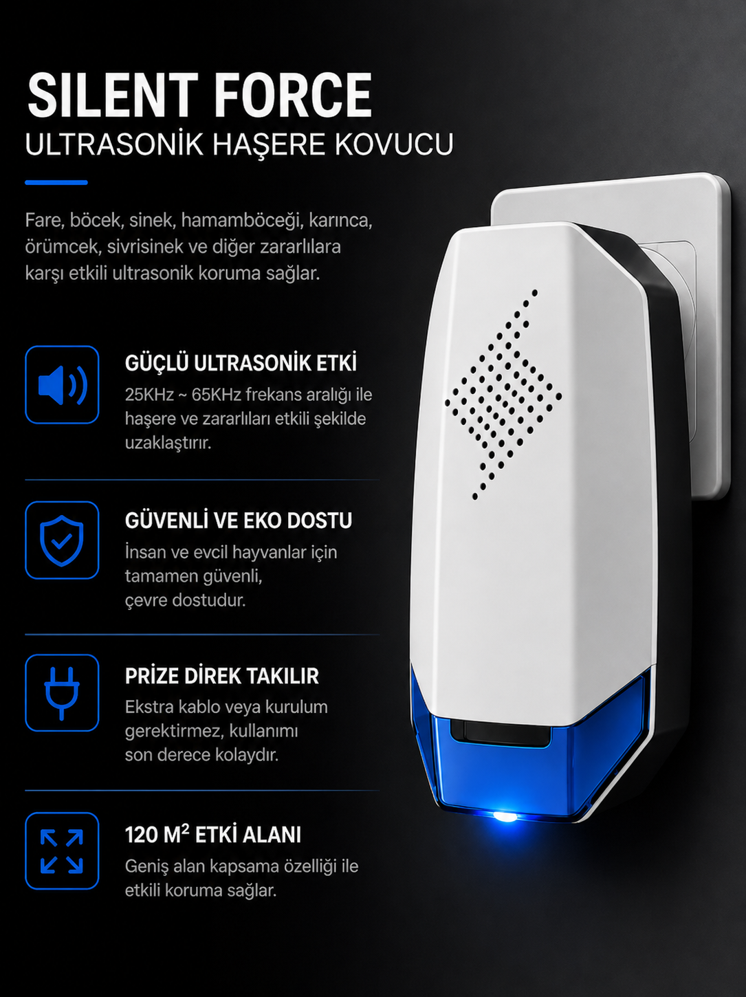 Ultrasonik Haşere Kovucu